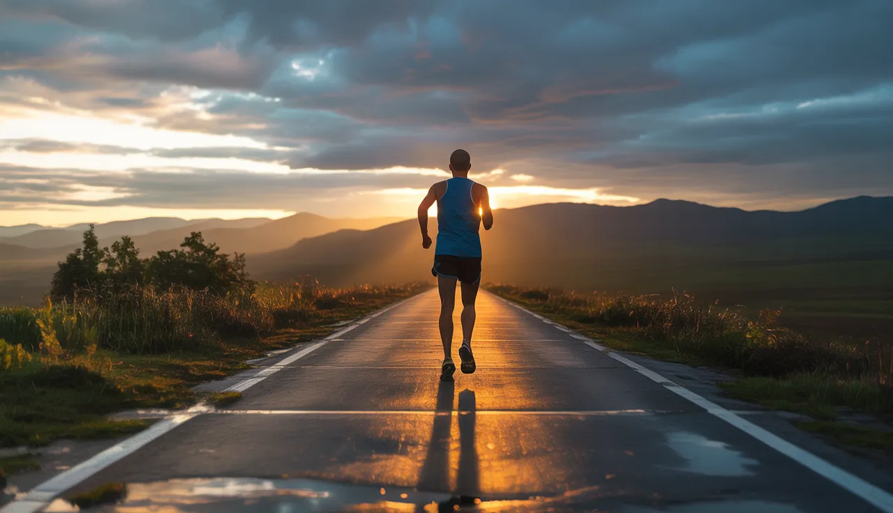 Runner pressing forward on track symbolizing endurance in faith